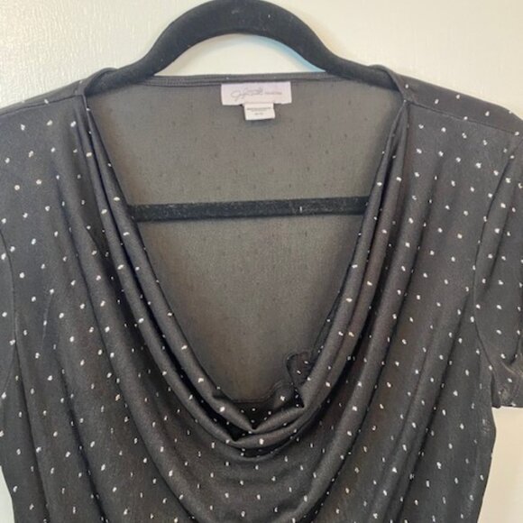 Jaclyn smith Black sheer sparkly Blouse - Picture 6 of 8